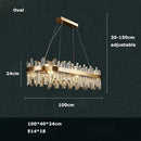 Axyaa Golden Chrome Silver Crystal LED Chandelier for Dining Room