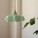 Axyaa Yellow Glass LED Pendant Light: Modern Nordic Hanging Lamp for Home Decor