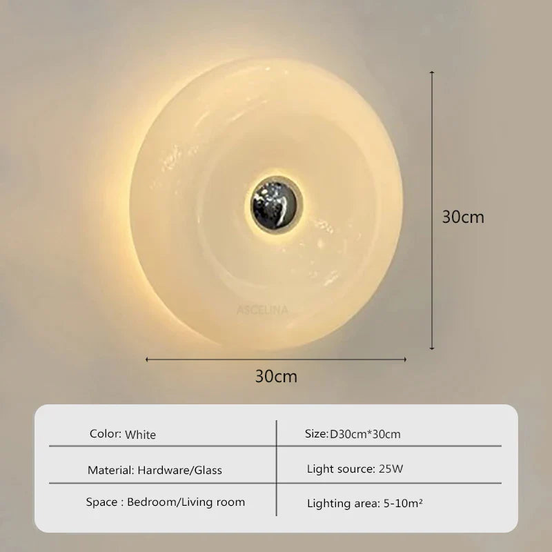 Axyaa Nordic LED Glass Wall Lights for Bedroom Ambiance Decor