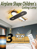 Axyaa Kids' Aircraft Ceiling Light: Remote-Controlled Smart Lamp for Boys' Bedroom