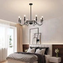 Axyaa Retro Black Iron Candle Chandelier: Elegant Country Style Room Lighting