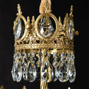 Axyaa Golden Crown Crystal Chandelier LED Pendant Lamp for Living Room