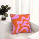 Axyaa Hot Pink & Red-Orange Polyester Pillowcase for Home Sofa Decor