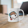 Axyaa Cute Cat Peach Goma Coffee Tea Mug | Ceramic Funny Animal Breakfast Cup