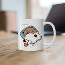 Axyaa Cute Cat Peach Goma Coffee Tea Mug | Ceramic Funny Animal Breakfast Cup