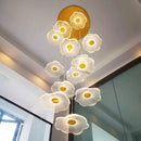 Axyaa Crystal Chandelier Stair Pendant Lamp Living Room Light Fixture