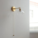 Axyaa Modern Glass Wall Lamp with Pull Chain Switch for Living Room
