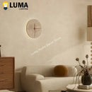 Axyaa Luma Yellow Travertine Wall Light Clock, Round Natural Stone for Home Decor