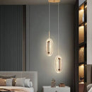 Axyaa LED Crystal Pendant Lamp - Modern Round/Oval Suspension Light for Bedroom, Dining Room
