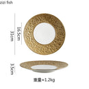 Axyaa Relief Stone Pattern Ceramic Plate Molecular Cuisine Tableware