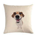 Axyaa Cute Pet Dog Pattern Linen Pillowcase for Home and Office Decor 45*45cm
