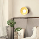 Axyaa Wabi Sabi LED Wall Lights Wood Yellow Travertine Bedside Lamps