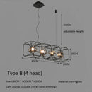 Axyaa Nordic Iron Glass Chandelier Industrial Style Simple Square Living Room Light