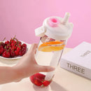 Axyaa Cute Plastic Straw Water Bottle with Lid - Large Capacity, Leak Proof Cup