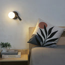 Axyaa Modern LED Glass Ball Wall Lamp Rotatable Sconces for Bedroom & Living Room