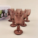 Axyaa 6-Piece 50ml Vintage Embossed Goblet Shot Glass Set