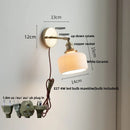 Axyaa Ceramic Copper LED Wall Lights with Pull Chain Switch for Bedroom Reading