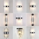 Axyaa Modern Black Gold LED Crystal Wall Sconce for Bedroom, Living Room, and Bathroom