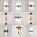 Axyaa Modern Black Gold Crystal Wall Lights for Bedroom Living Room Home Décor LED Sconce Fixtures