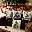 Axyaa Christmas Tree Pattern Cushion Cover for Sofa, Bedroom, Car - Rectangular Pillow Cover