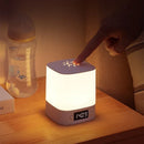 Axyaa Night Lamp Clock LED with Remote Control, USB Rechargeable, 3 Colors, Portable Bedside Lamp