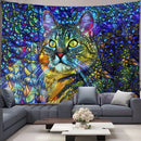 Axyaa Smart Cat Mandala Macrame Tapestry - Bohemian House Decor
