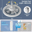 Axyaa Rotatable 3in1 Ceiling Fan with Light Bedroom Lighting Fixture
