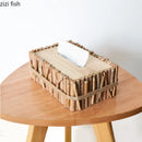 Axya Solid Wood Tissue Box Desktop Organizer and Napkin Holder