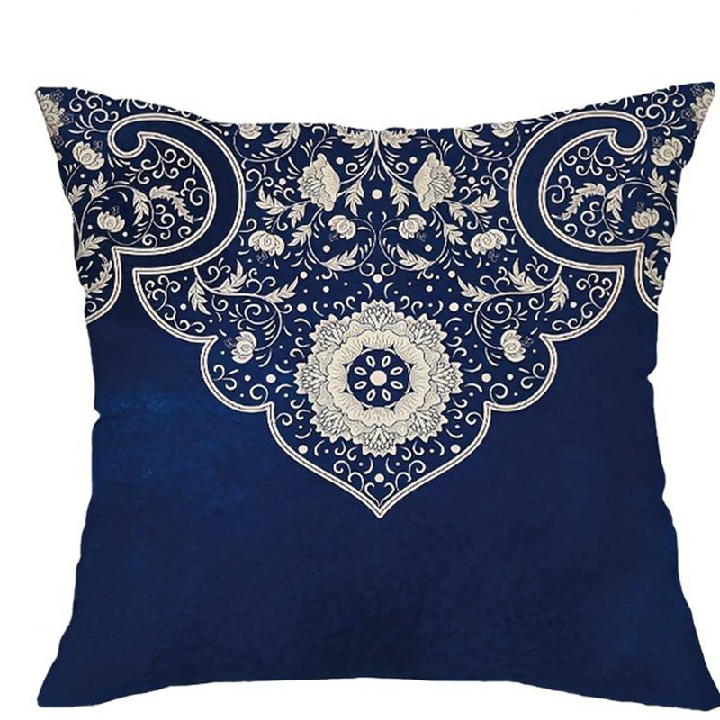 Axyaa Blue Floral Pattern Pillowcase - Home Decor Accent