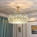 Axyaa Oval Crystal Chandelier LED Lighting in Gold and Black for Luxe Living Room Decor