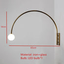 Axyaa Golden Arch Bend Tube Wall Lamp - Rotatable Metal Art with G9 LED