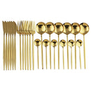 Axyaa 24-Piece Stainless Steel Champagne Gold Cutlery Set