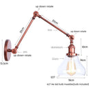 Axyaa Vintage Loft LED Wall Light Fixture Indoor Industrial Glass Lamp
