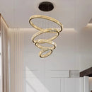 Axyaa Crystal Chandelier Stair Pendant Lamp Living Room Pendant Lights
