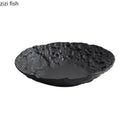 Axyaa Stone Pattern Ceramic Dinner Plate Set - Restaurant Tableware
