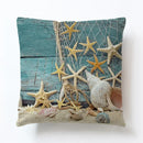 Axyaa Beach Alphabet Linen Pillowcase for Summer Home Decor