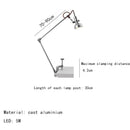 Axyaa Chrome Metal Long Arm Desk Light with Adjustable Angle