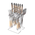 Axyaa Stainless Steel Tableware Set: Steak Knife, Fork, Dessert Spoon - 24pcs