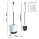 Axyaa Wall Mount Toilet Brush with Detachable Holder - Long Handle, No Dead Corners