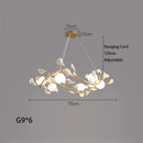 Axyaa Petal Shell Pendant Lights: Romantic Gold Hanging Chandeliers for Home Decor