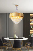 Axyaa Crystal Pendant Chandelier: Modern Luxury for Kitchen, Living, Dining & Bedroom