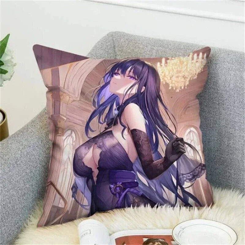 Axyaa Anime Genshin Impact Pillow Case Decor Cover for Bed and Sofa