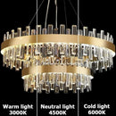 Axyaa Luxury Golden Crystal Round Ceiling Chandelier Light for Living Room