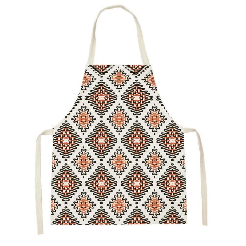 Axyaa Geometric Floral Kitchen Apron - Stylish Adult Kids Bib for Cooking & Baking