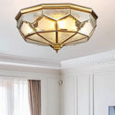 Axyaa Classic Copper Ceiling Light with Glass Shade for Home Decor Lighting