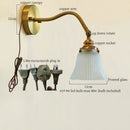 Axyaa Vintage Copper Glass LED Wall Light for Bedroom, Stair, Living Room