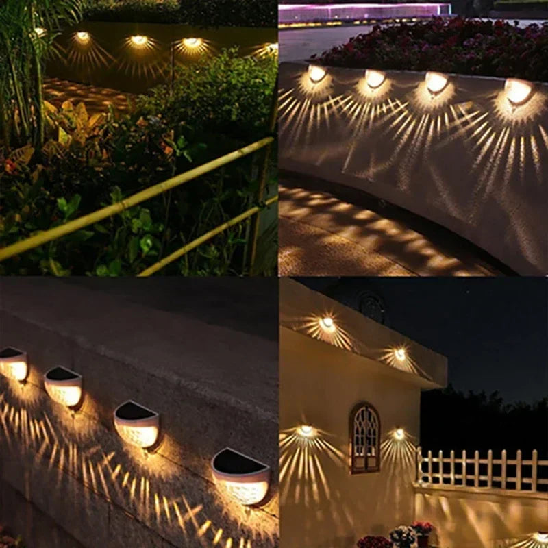 Axyaa Solar LED Outdoor Wall Lamps Waterproof Energy Garden Fence Light