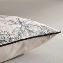 Grey Chinoiserie Floral Pillow Covers by Axyaa - Modern Living Room Decor
