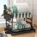 Axyaa 2-Tier Dish Drying Rack with Drainboard and Utensil Holder
