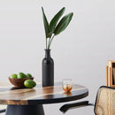 Axyaa Set of 3 Hammered Black Metal Floor Vases - Oversized Rustic Cylinder Design